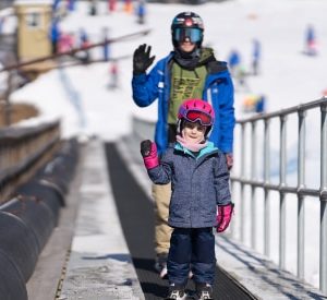 People riding the lift over at snowtubing at Blue Mountain Resort